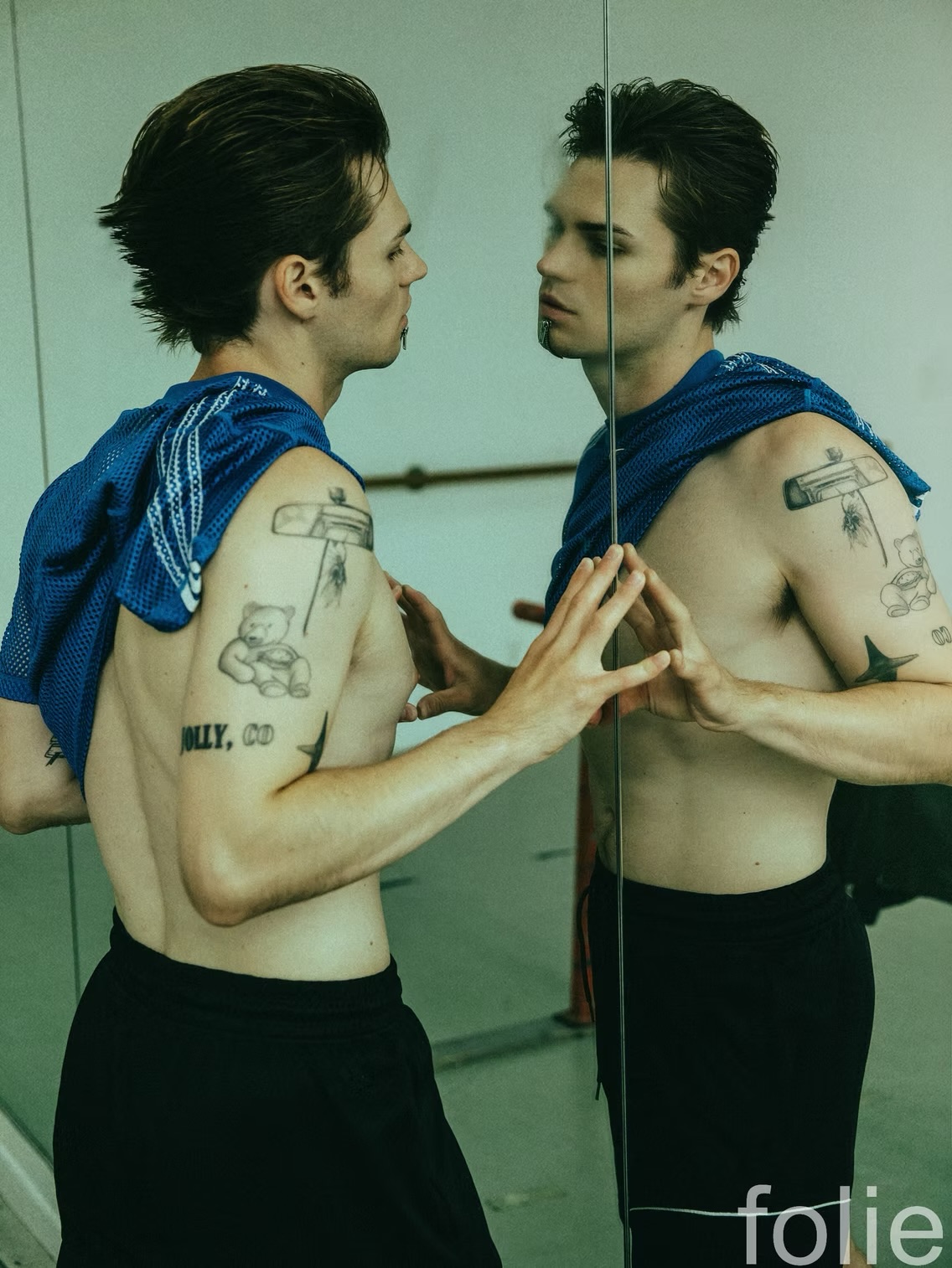 Noah Lalonde aka Cole Watler from My Life with the Walter Boys on the cover of folie magazine grooming by Abraham Esparza
